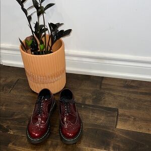 Dr. Marten Vegan Brogues in Cherry Red